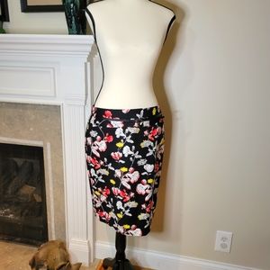 Liz Claiborne, black/floral straight skirt sz 8